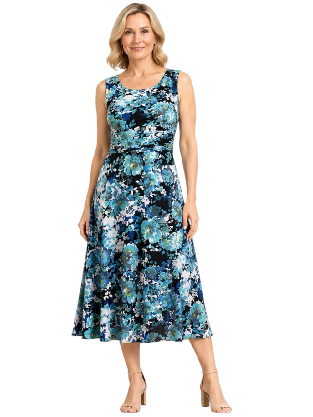 Connected Apparel | Floral Midi Dress Sz 6 EUC